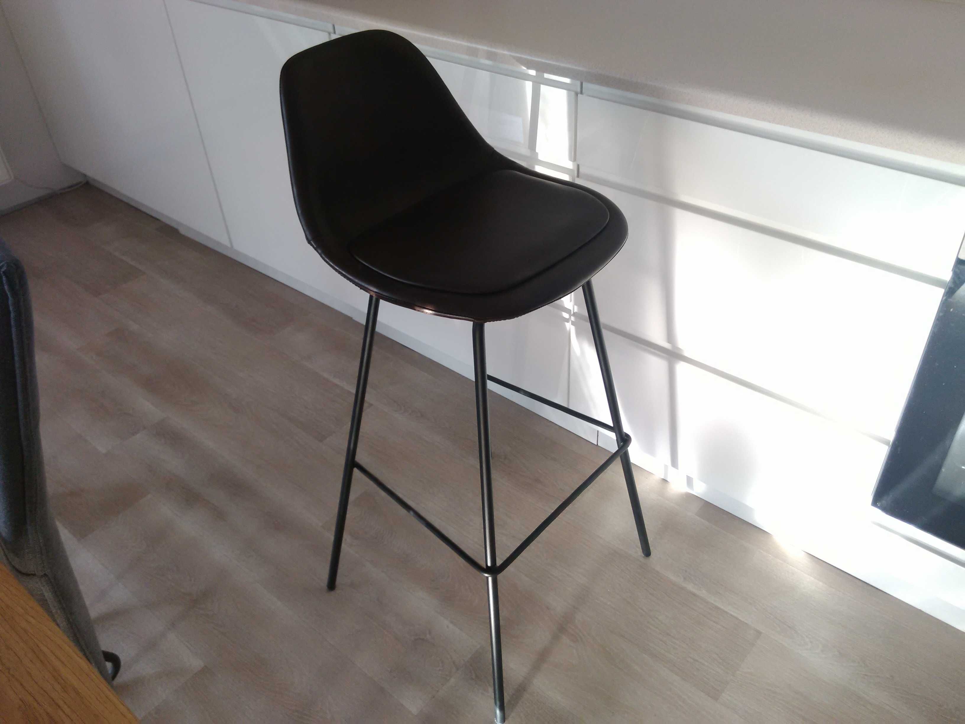 NOWE krzesło barowe hoker NEW DESIGN LOFT czarny mat + brąz