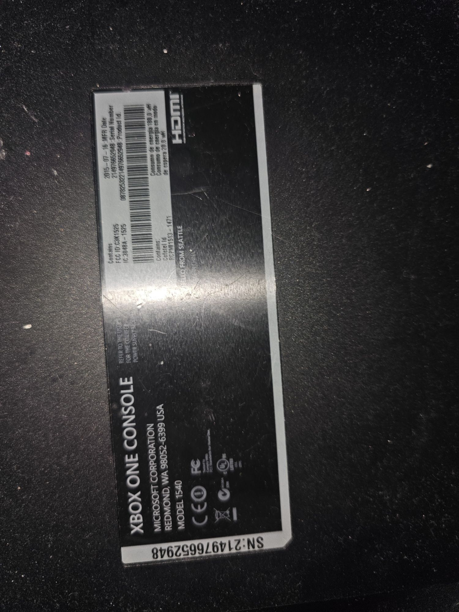 Xbox One 1540 - 1 TB DYSK