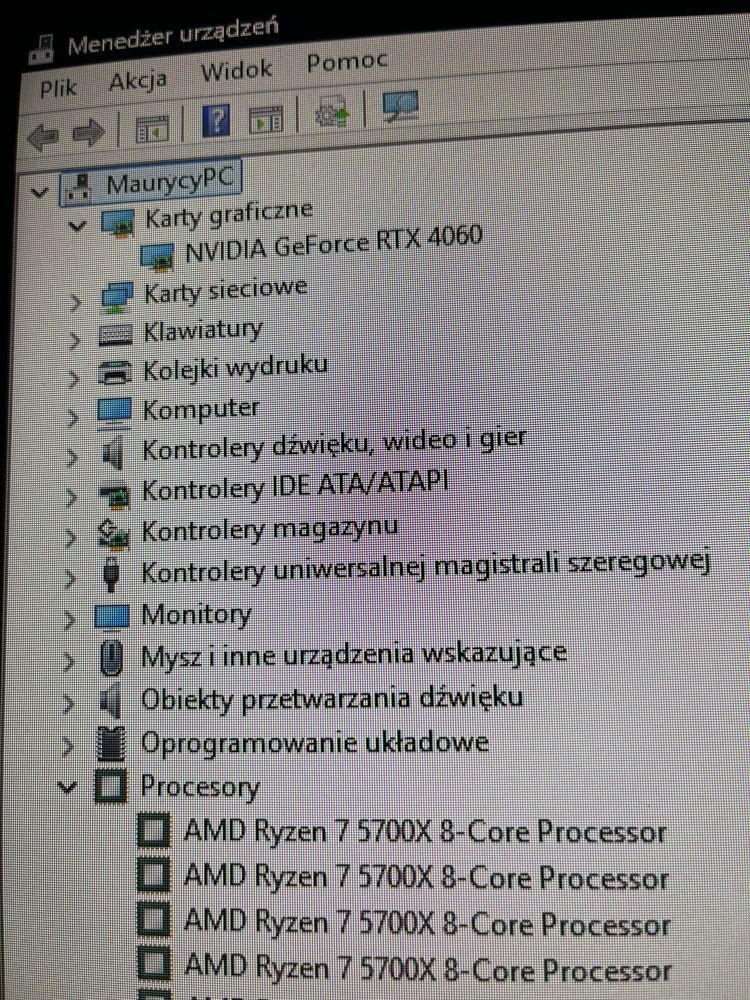 Komputer RTX 4060 Ryzen 7 5700X