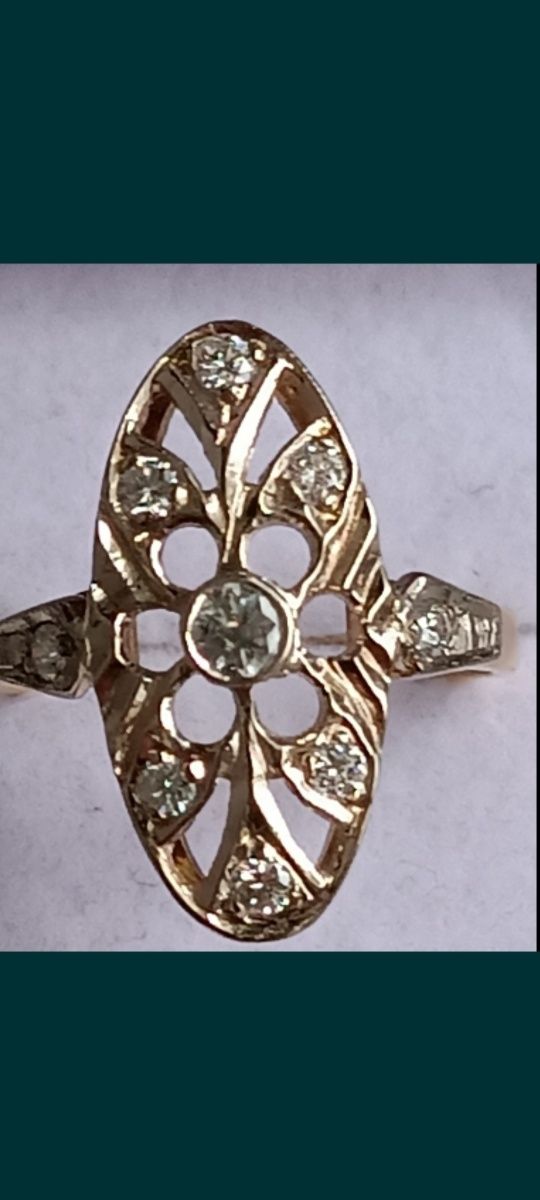 Кольцо 750 ссср с бриллиантами 0,42ct 4,5г р.17,5