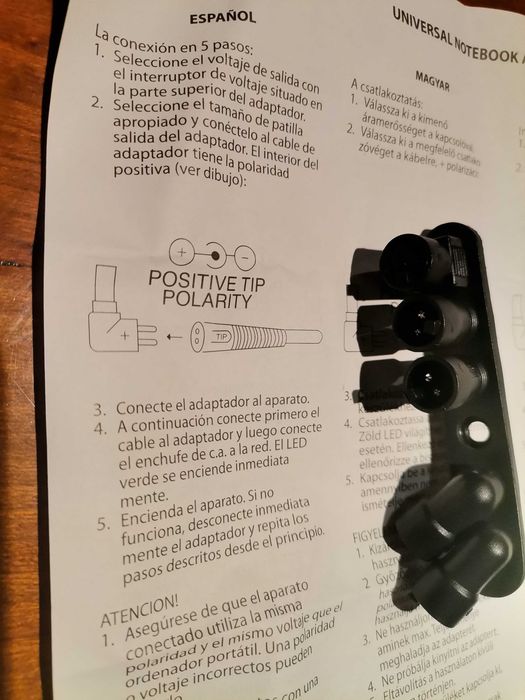 Ponteiras transformador carregador PC universal