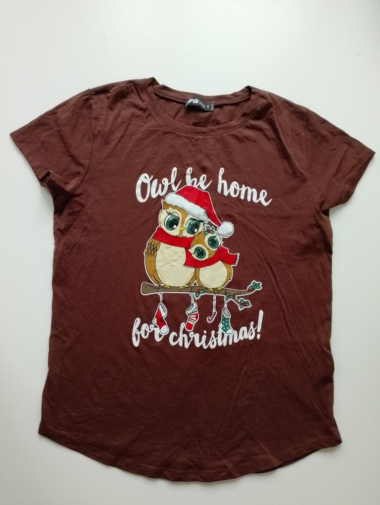 Koszulka t-shirt świąteczna sowa