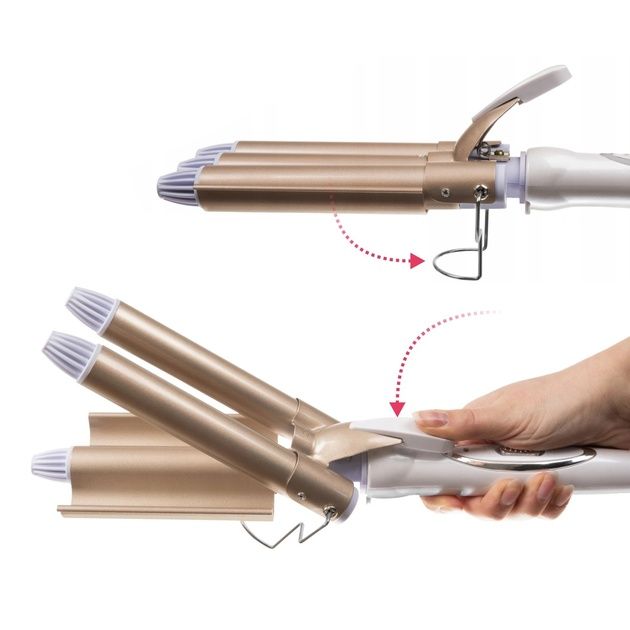 Плойка потрійні хвилі укладання голлівудські хвилі керамічне покриття