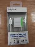 LogiLink UA0180 2 portowy rozdzielacz USB 2.0 + kabel micro usb