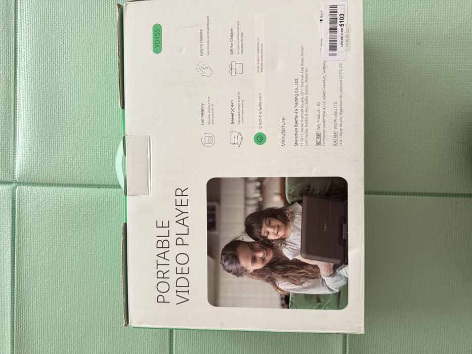 przenośny odtwarzacz DVD 9,5" dla dzieci