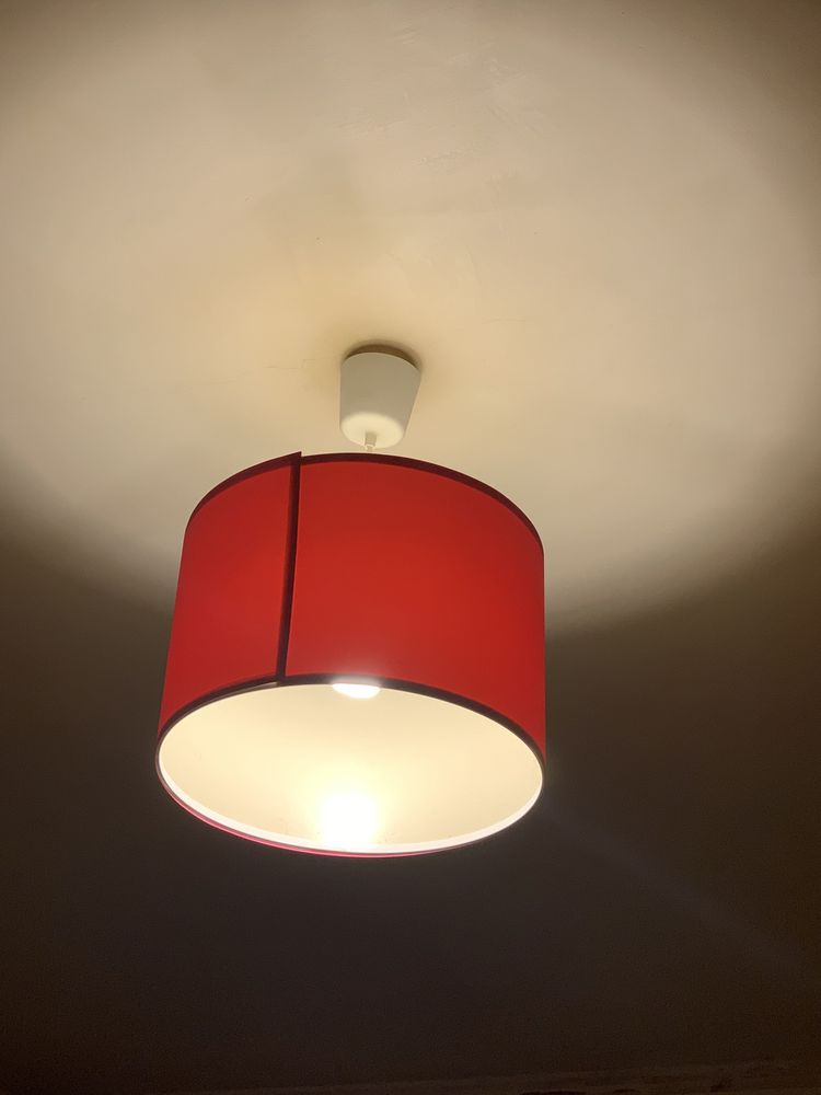 Lampa żyrandol abażur różowa wisząca sufitowa