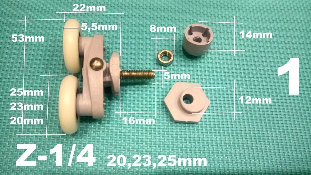 Rolki, rolka, kółko do kabiny prysznicowej Durasan,Imperial Z-1/4-1szt