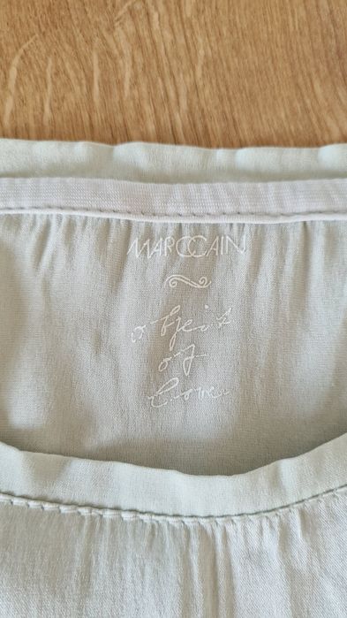 Bluzka Marc Cain. 95% Jedwab Silk. Szałwiowy. Rozmiar 36 S / 38 M