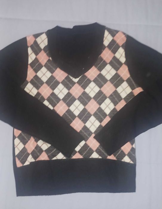 Pullover xadrez e preto