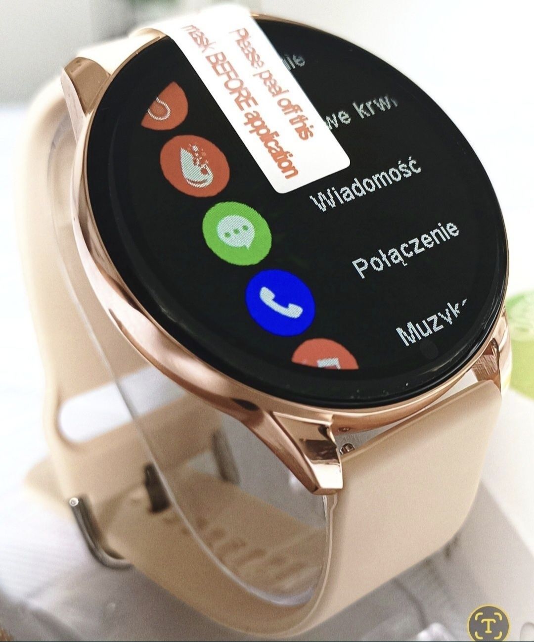 Piękny Damski Złoty Smartwatch Zegarek
