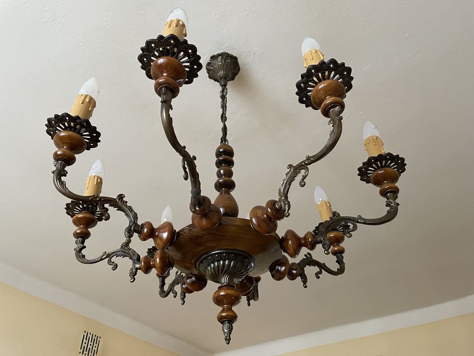 Żyrandol pałacowy lampa wisząca vintage PRL