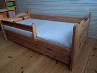 Łóżko dziecięce drewniane sosna 165x89 z mat