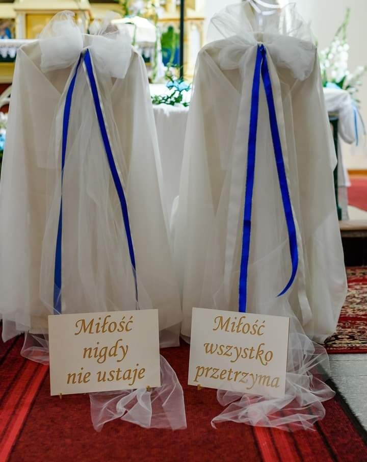 Rękawiczki ślub wesele białe  ozdoby kościół sala