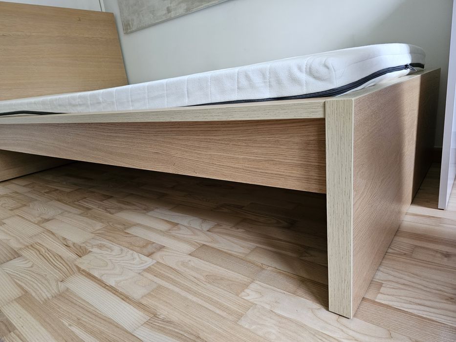Łóżko MALM 90x200 okleina dębowa