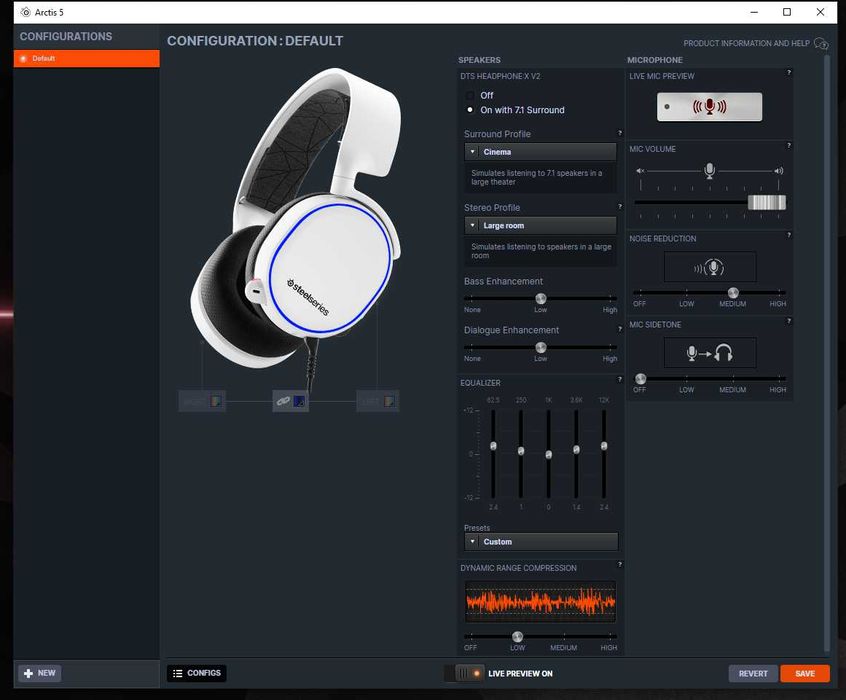 Słuchawki nauszne SteelSeries Arctis 5 BLACK - jak NOWE.
