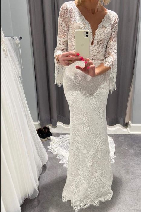 Suknia ślubna GAETANA XS/S romantyczna koronkowa boho 34