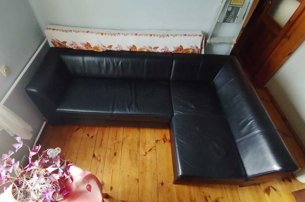 Kanapa skórzana KLER z funkcją spania