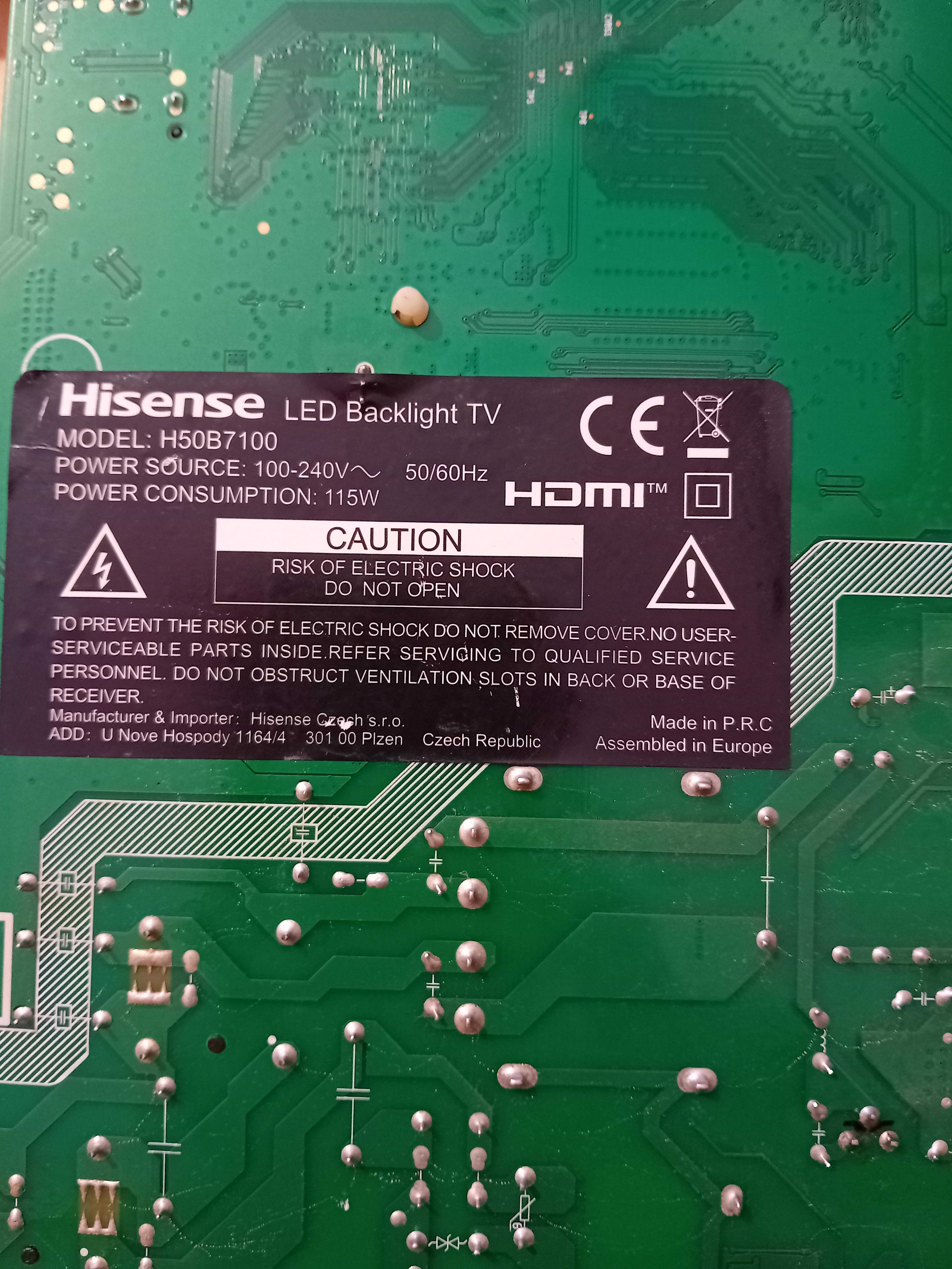 Placa Principal TV Hisense h50b7100