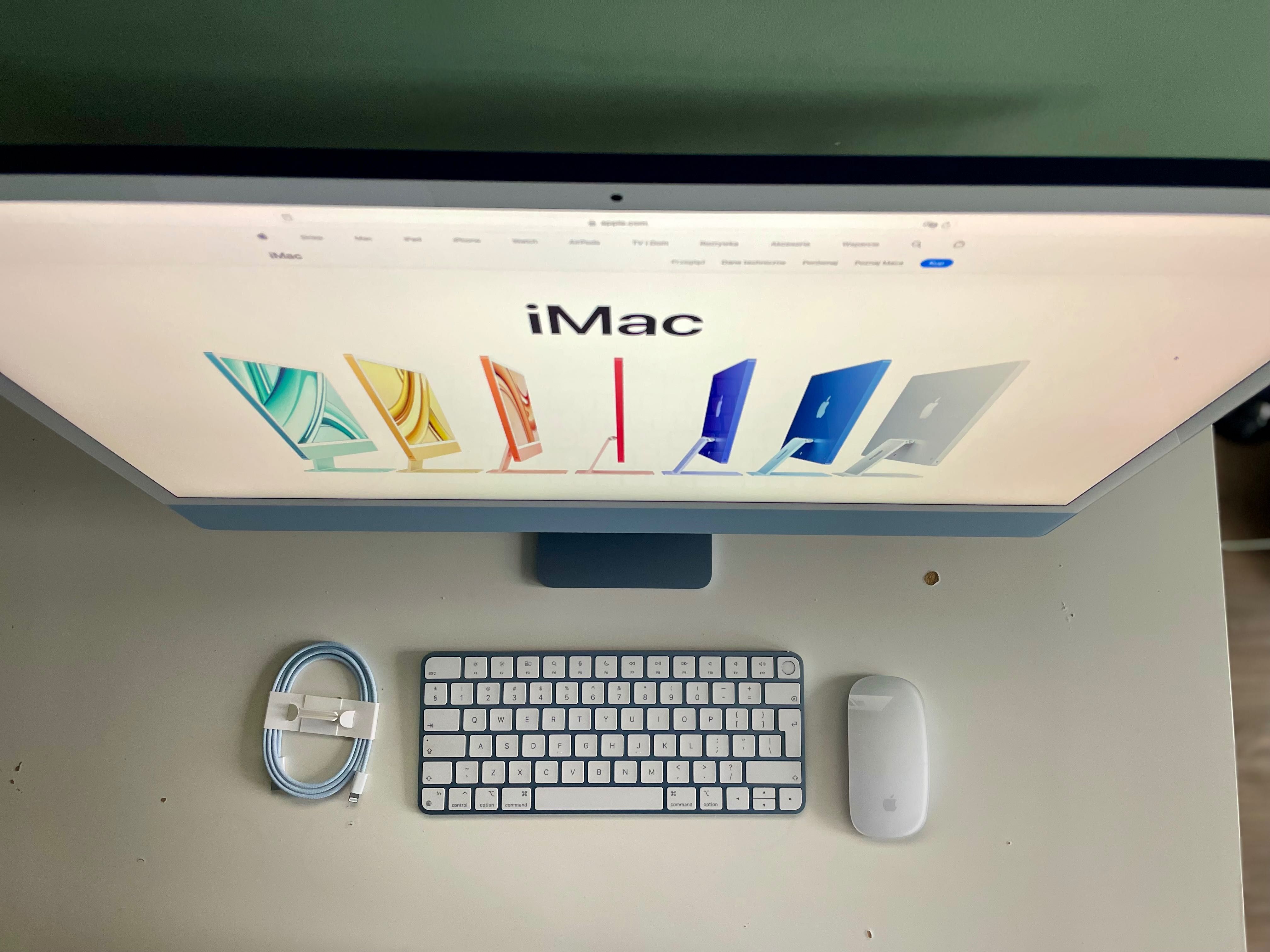 Apple iMac 24” 4K M1 256 GB niebieski 2021, 8 rdzeni GPU