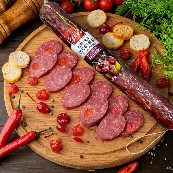 Ковбаса сировялена/фісташка/вялена вишня