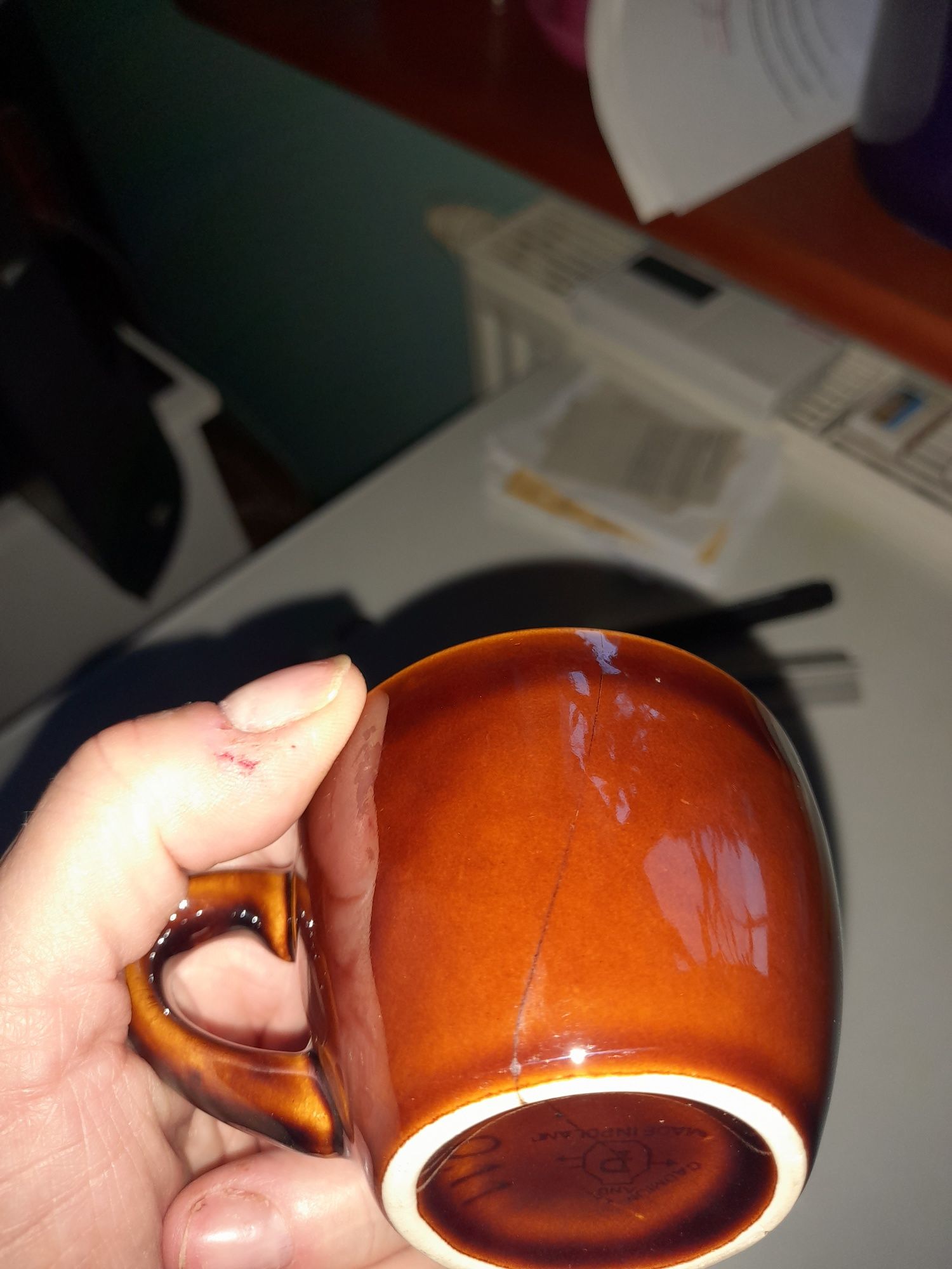 Filiżanki PRL kpl.5szt cadmium Pruszków