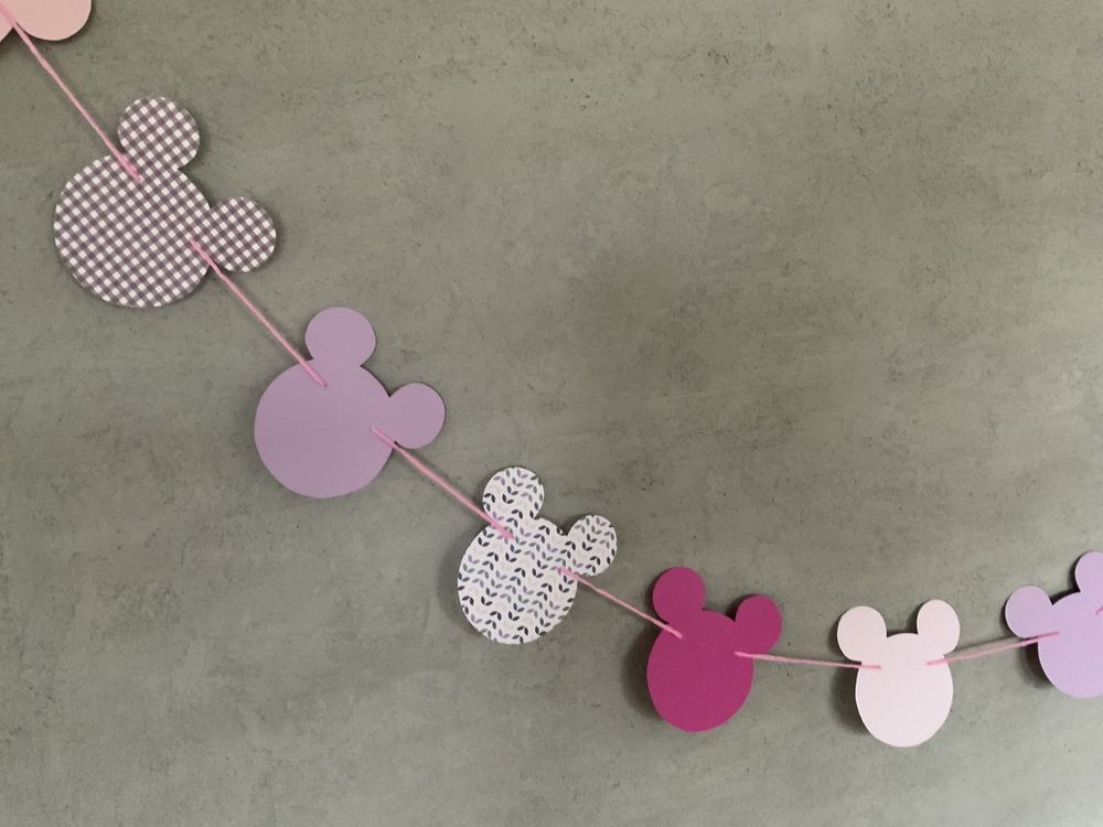 Nowa papierowa girlanda myszka Miki Minnie urodziny baby shower