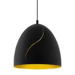 Lampa wisząca HUNNINGHAM z czarno-złotym metalowym kloszem