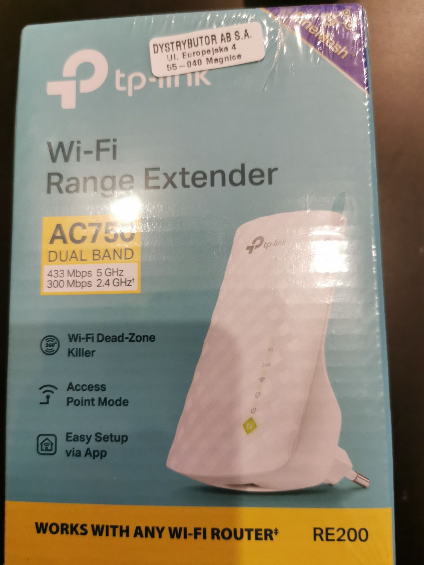 Sprzedam nowy wzmacniacz wifi firmy Tp-link AC750