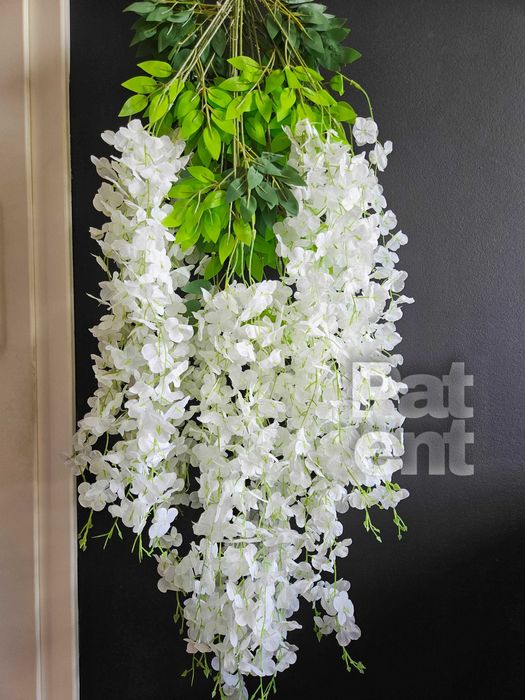Wisteria biała jasna glicynia sztuczna girlanda dekoracja 12 sztuk