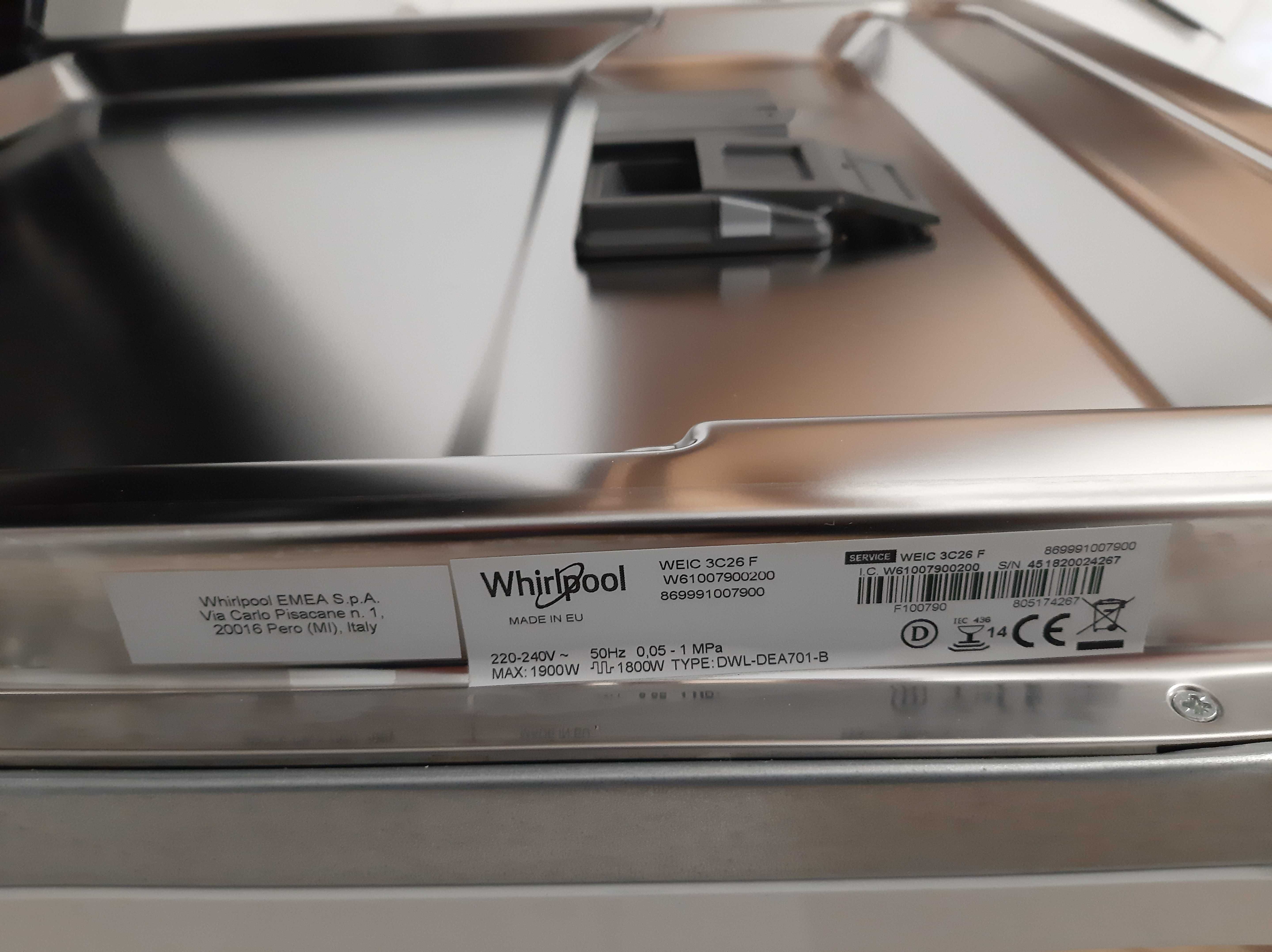 Zmywarka do zabudowy Whirlpool WEIC 3C26 F