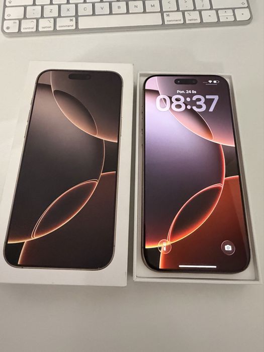 iPhone 16 Pro Max 256gb Desert Titanium idealny Bateria 93%