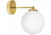 ZŁOTA Lampa KINKIET ŚCIENNY Szklana KULA LOFT - Polska produkcja!