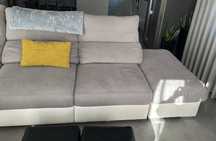 Sofá Cinza/branco extensivel