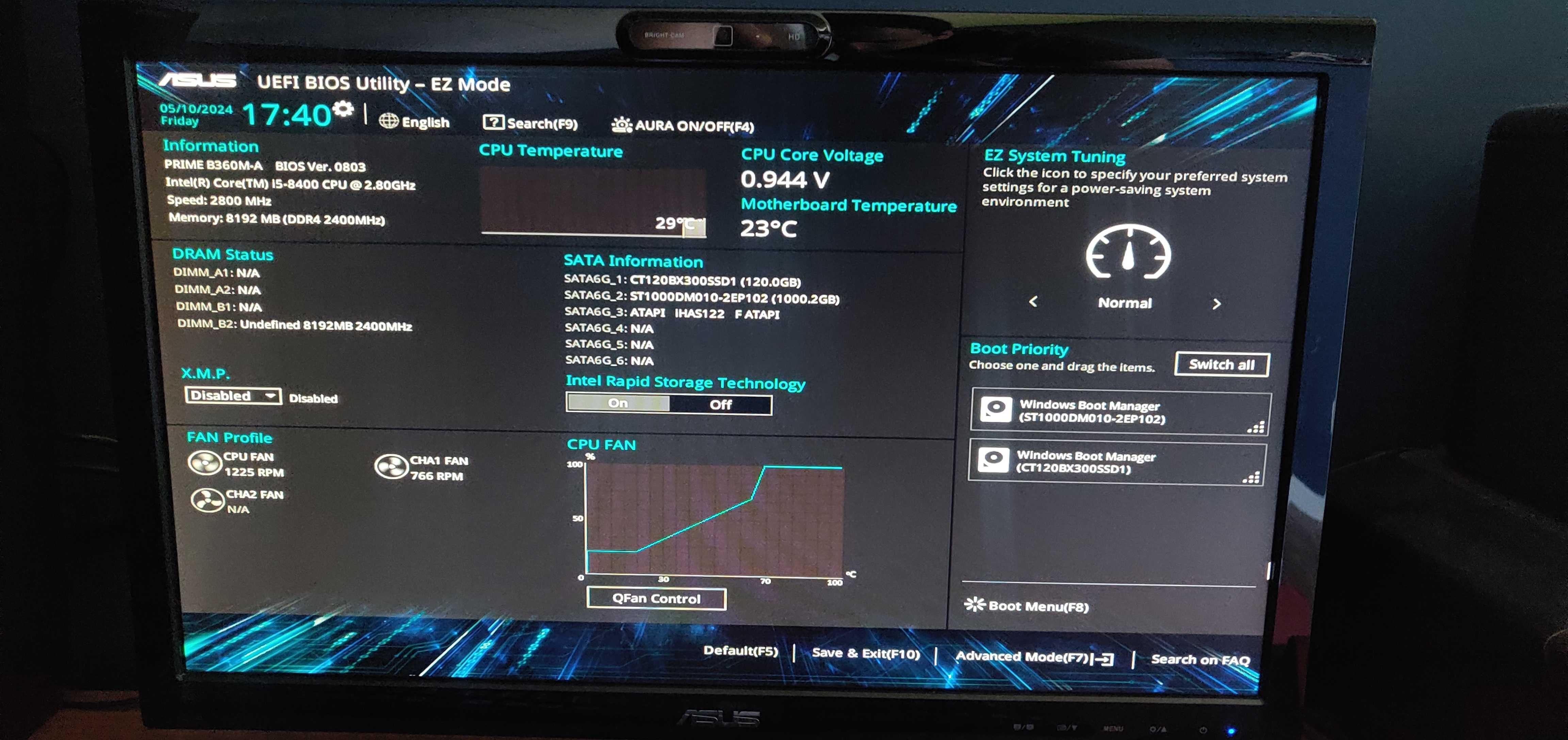 Komputer Gamingowy i5-8400 Asus GTX 1050Ti 8GB 120gb SSD 1TBHD,Monitor