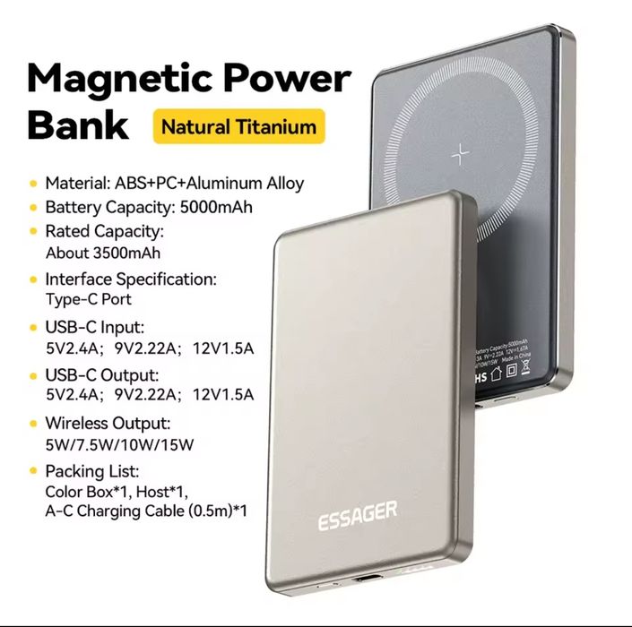 Essager Magsafe 5000 mAh 20 W iPhone