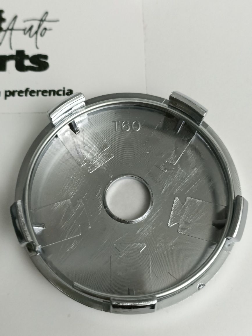 Conjunto 4 Centros de jante Smart 60mm Amarelos