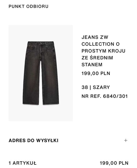 Jeans ZARA Nowe r 38