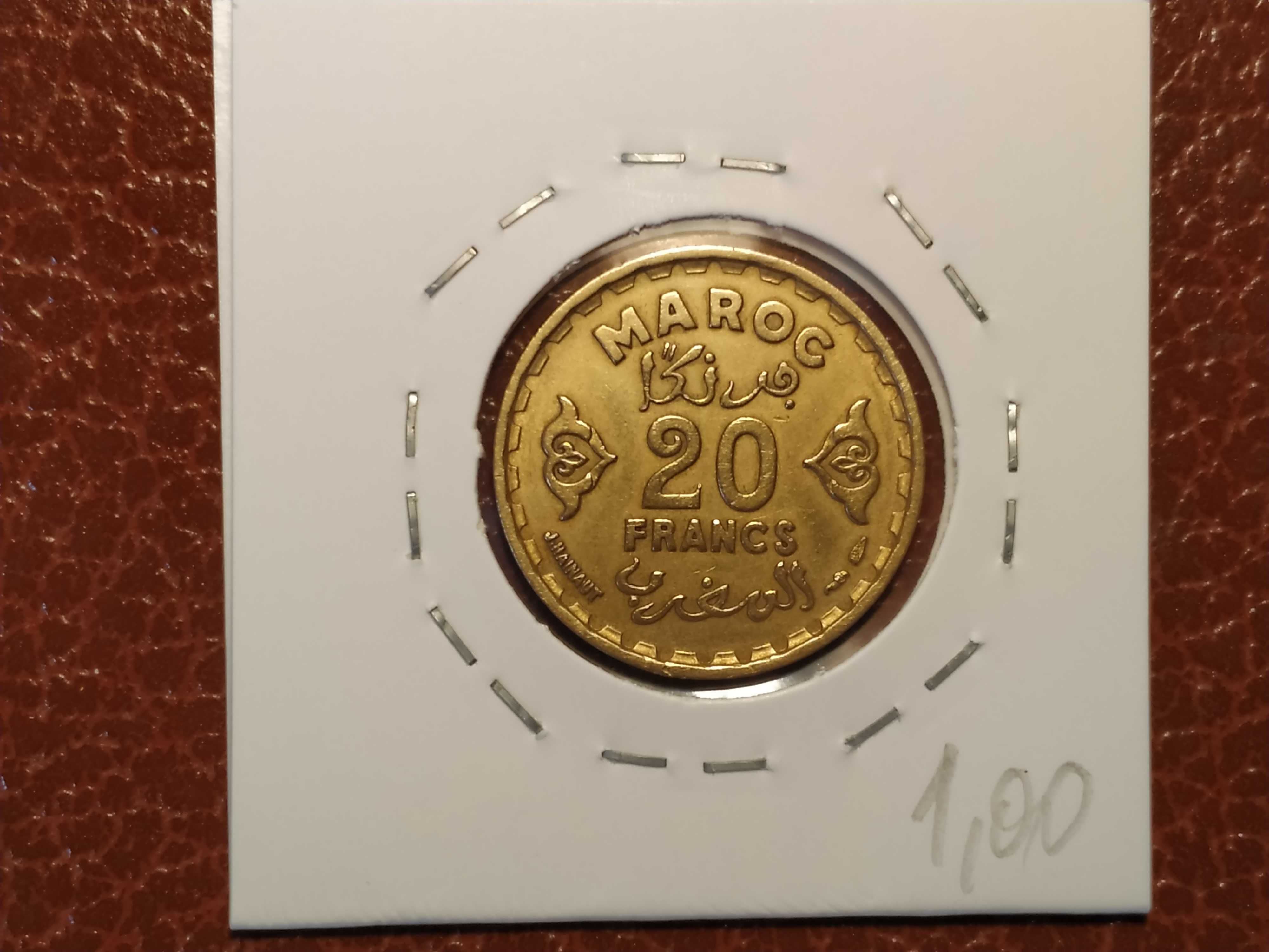 Marrocos - moeda de 20 francos de 1952 - Estrela