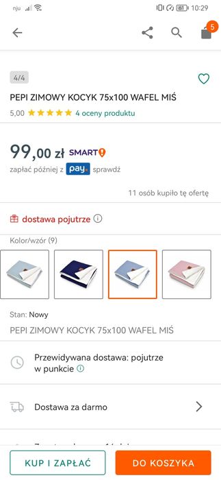 Zimowy kocyk! Bardzo ciepły. Nowy.