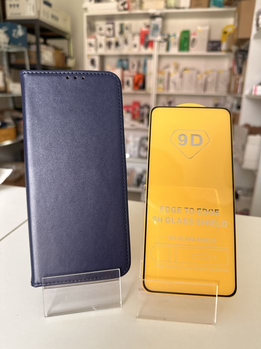 Szkło hartowane + etui zamykane MOTOROLA G13/G23