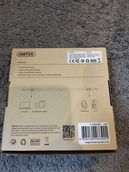 Kabel AUX 10 metrów Unitek