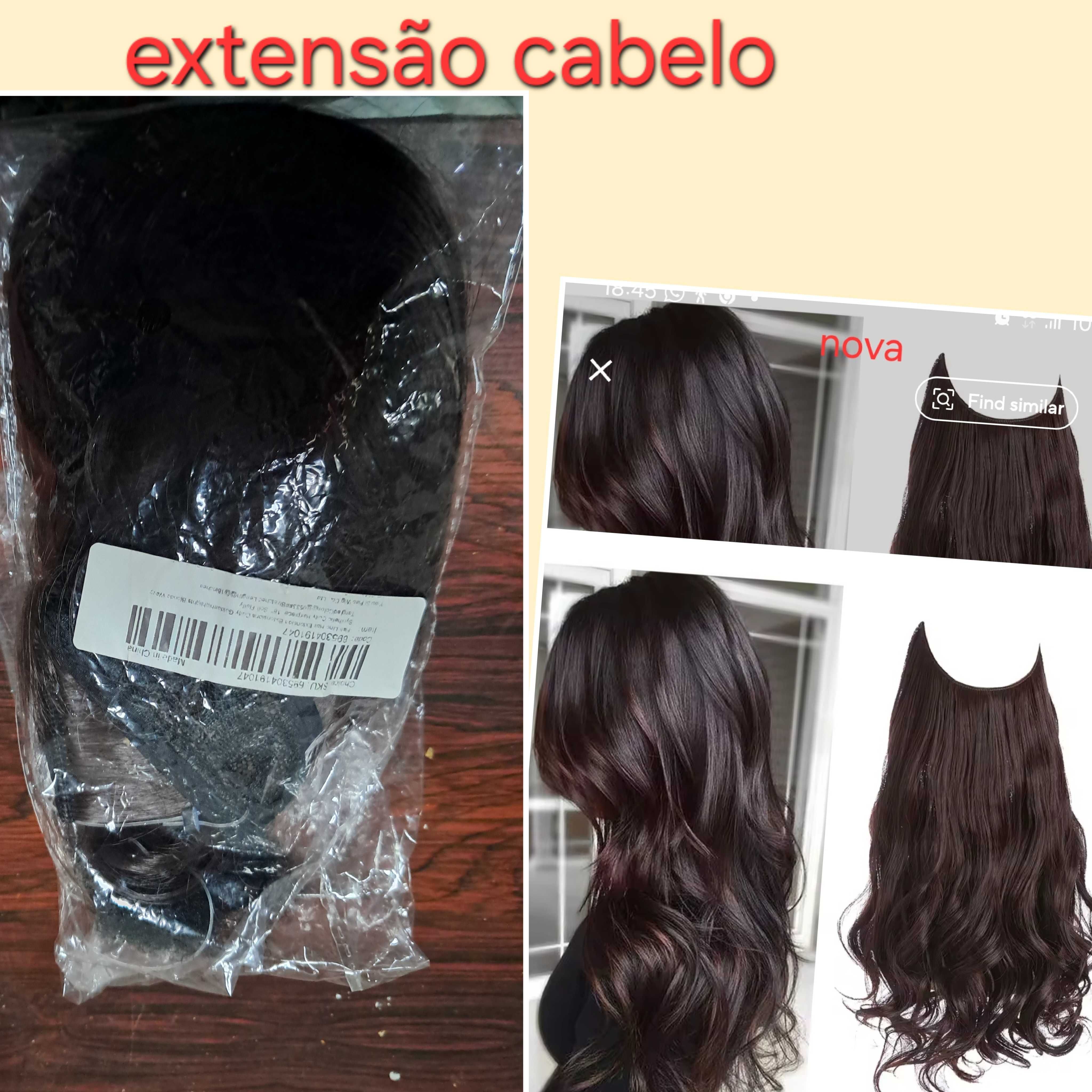 Extensão cabelo cor castanho