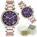 Złoty Damski Zegarek Michael Kors Różowe Złoto + Cyrkonie + Box Na Pre