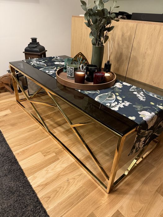 Stolik kawowy Black Red White Boho