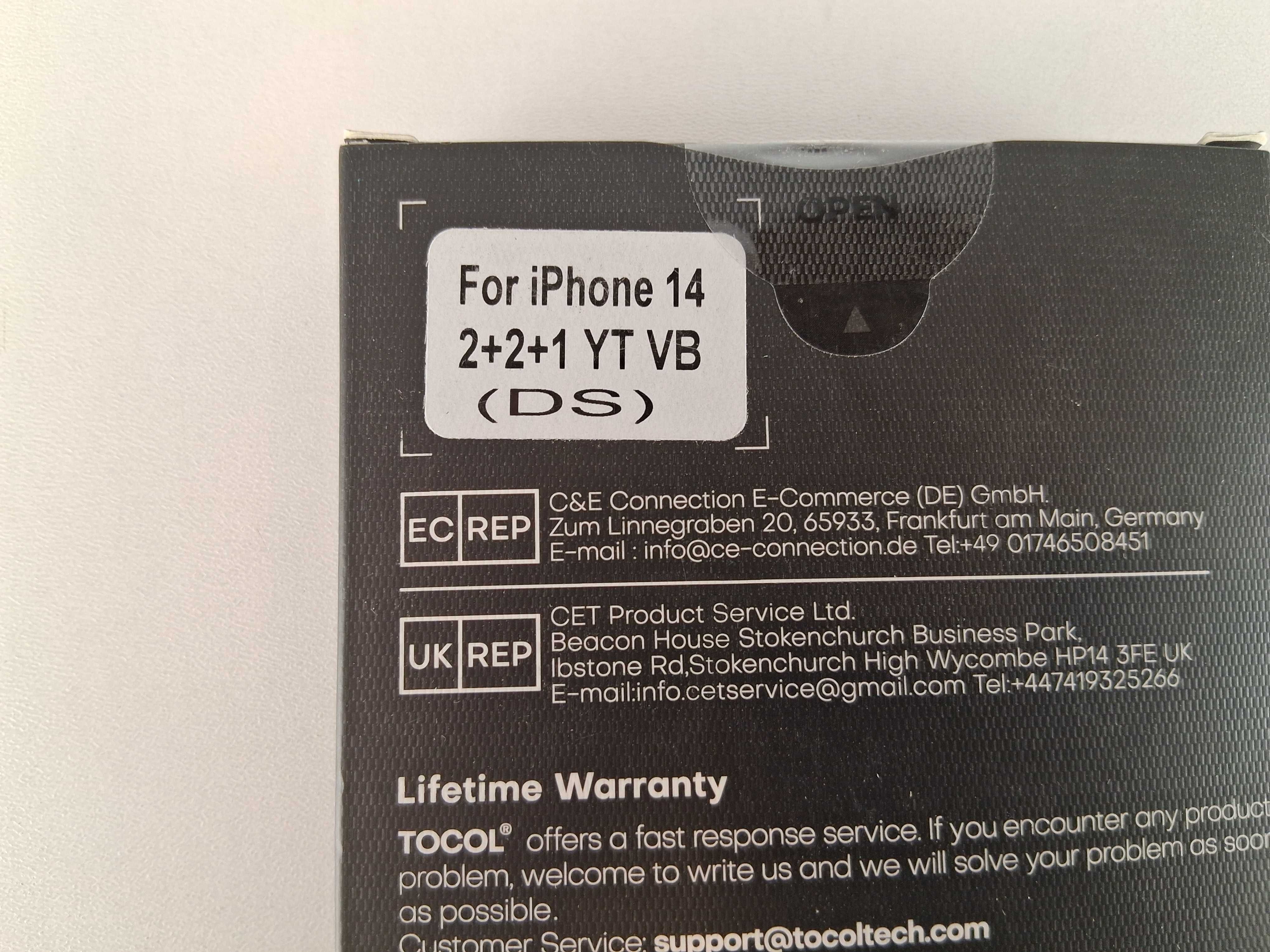 Y108 Zestaw Ochronny Do Iphone 14 TOCOL Etui Szkło Obiektywy