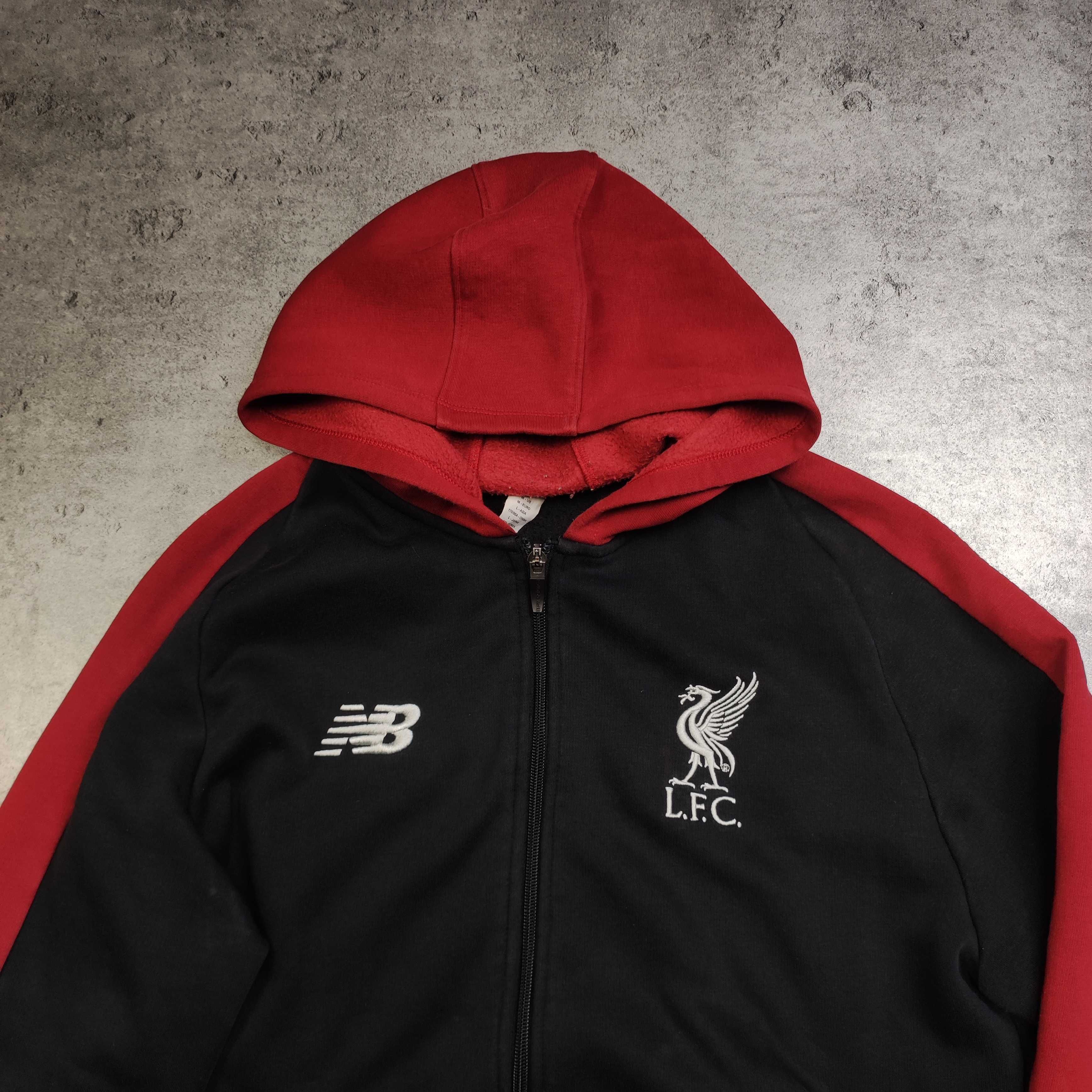 MĘSKA Bluza z Kapturem Hoodie Piłka Nożna Liverpool New Balance Haft