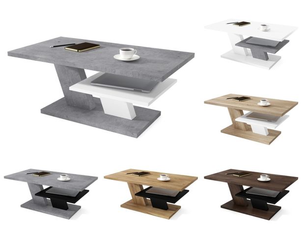 CLIFF MAT 8 kolorów (biały/szary/czarny) ŁAWA stolik Z PÓŁKĄ Mazzoni