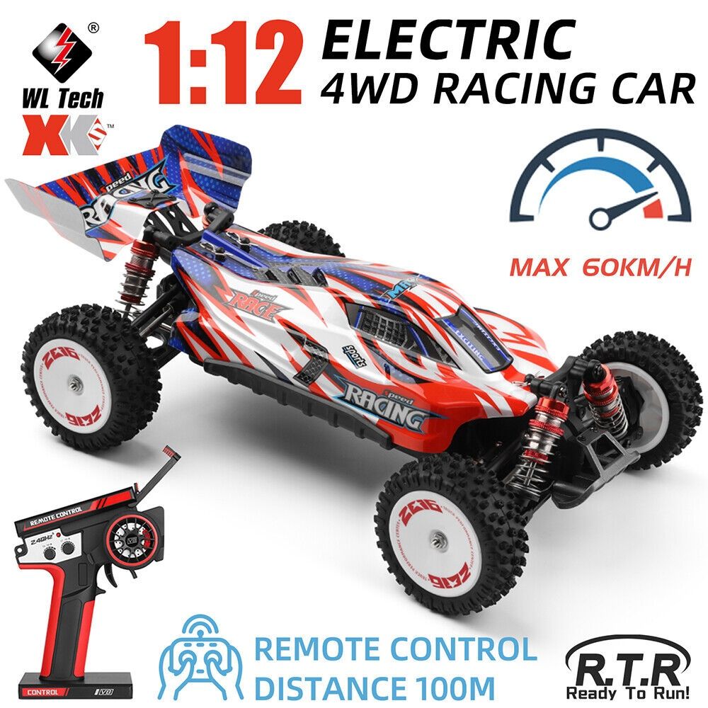 Carro RC Buggy Wltoys 124008 V5 Brushless bateria 3S 4x4 1:12