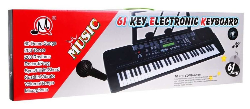 KEYBOARD Z MIKROFONEM DLA DZIECI 5+ taktomierz radio usb mp3 model 615