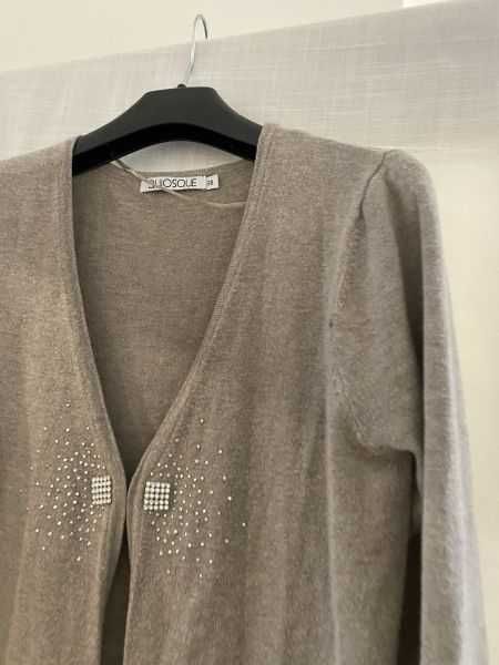 Elegancki beżowo – jasnobrunatny damski sweter  Quiosque, rozm. 38